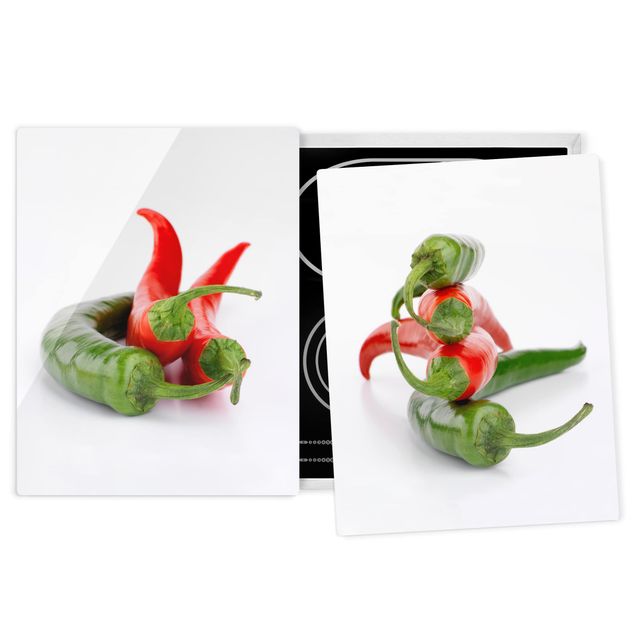 køkken dekorationer Red and green peppers