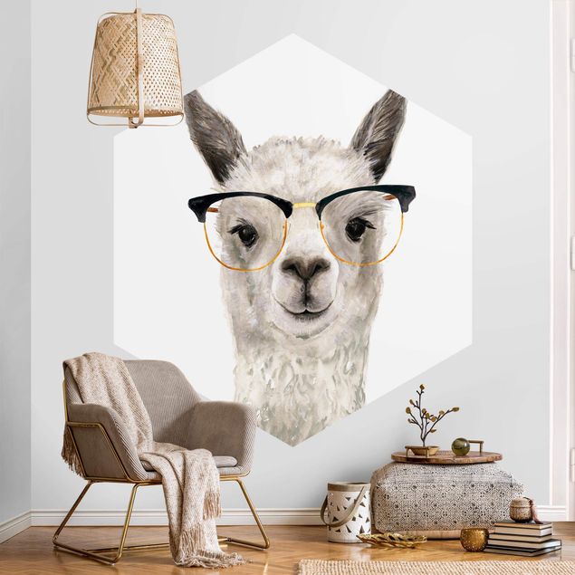 Moderne tapet Hip Lama With Glasses I