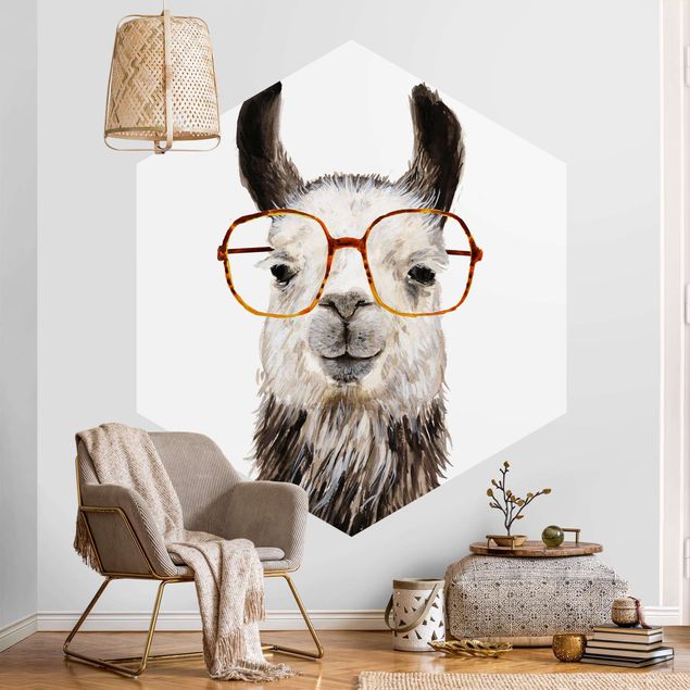 Moderne tapet Hip Lama With Glasses IV