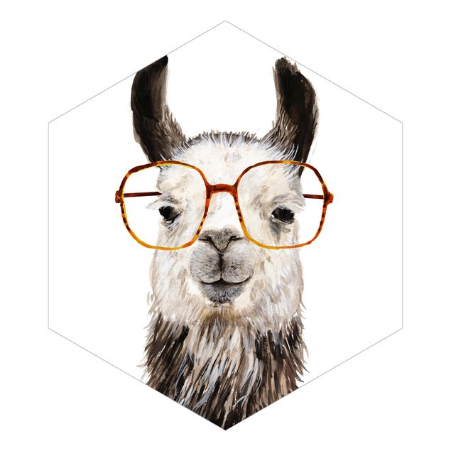 Tapet hvid Hip Lama With Glasses IV