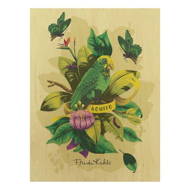Prints på træ blomster Frida Kahlo - Bonito