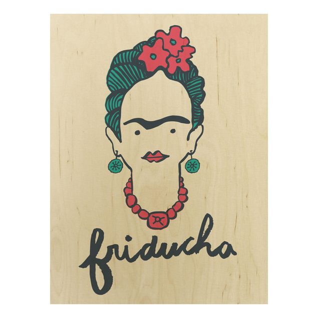 Prints på træ ordsprog Frida Kahlo - Friducha