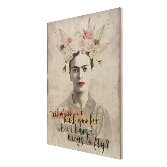 Prints på træ ordsprog Frida Kahlo - Quote