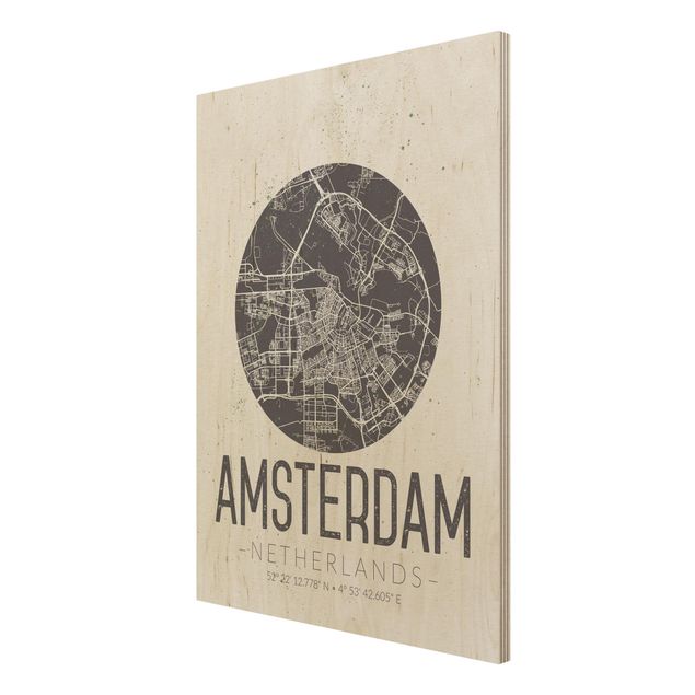 Billeder Amsterdam City Map - Retro