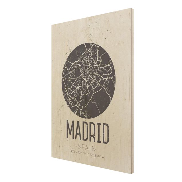 Billeder Madrid City Map - Retro