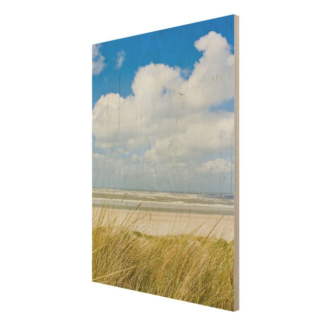 Prints på træ strande At The North Sea Coast