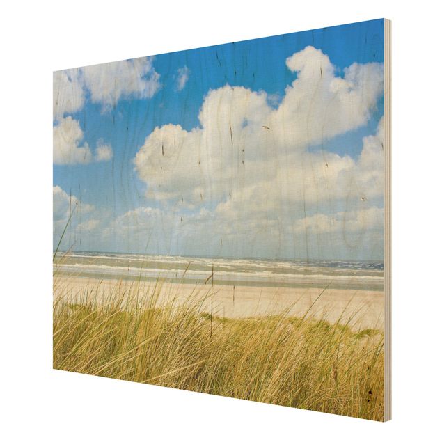 Prints på træ strande At The North Sea Coast