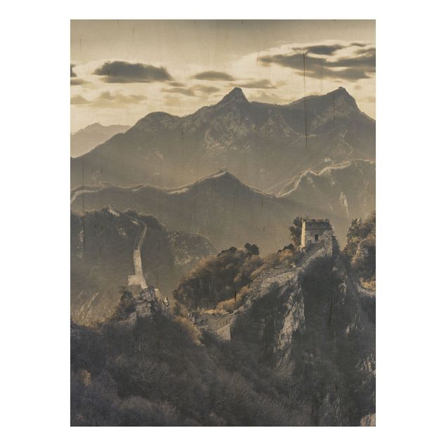 Prints på træ landskaber The Great Chinese Wall