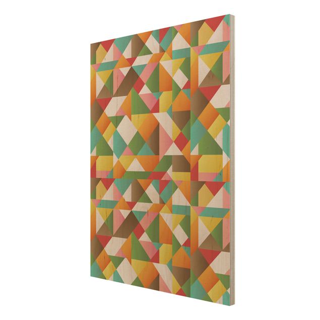 Prints på træ Triangles Pattern Design