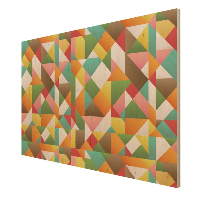 Prints på træ Triangles Pattern Design