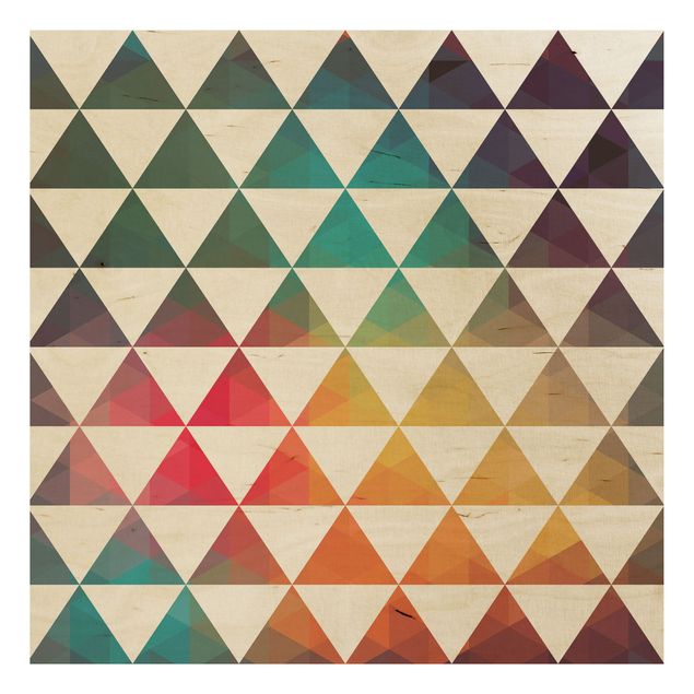 Billeder Wood Print - Colour Geometry