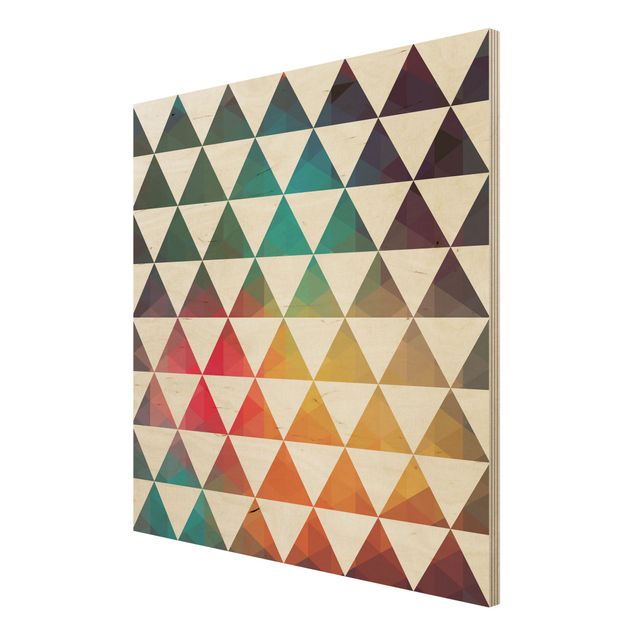 Prints på træ Wood Print - Colour Geometry