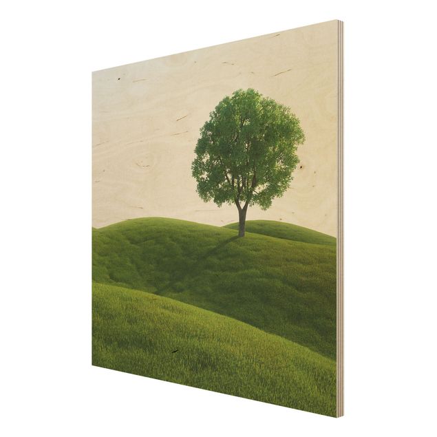 Prints på træ landskaber Green Tranquility