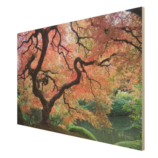 Prints på træ landskaber Japanese Garden