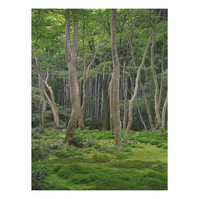 Prints på træ blomster Japanese Forest