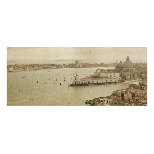 Prints på træ vintage Lagoon Of Venice