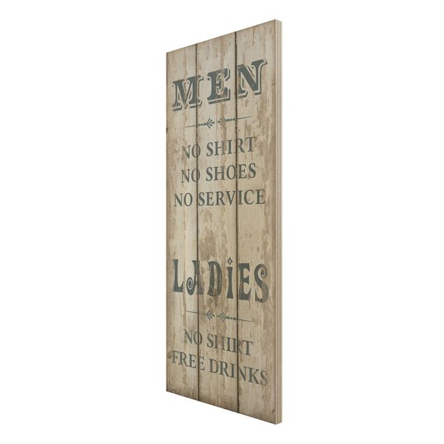 Prints på træ vintage No.RS181 Men and Ladies