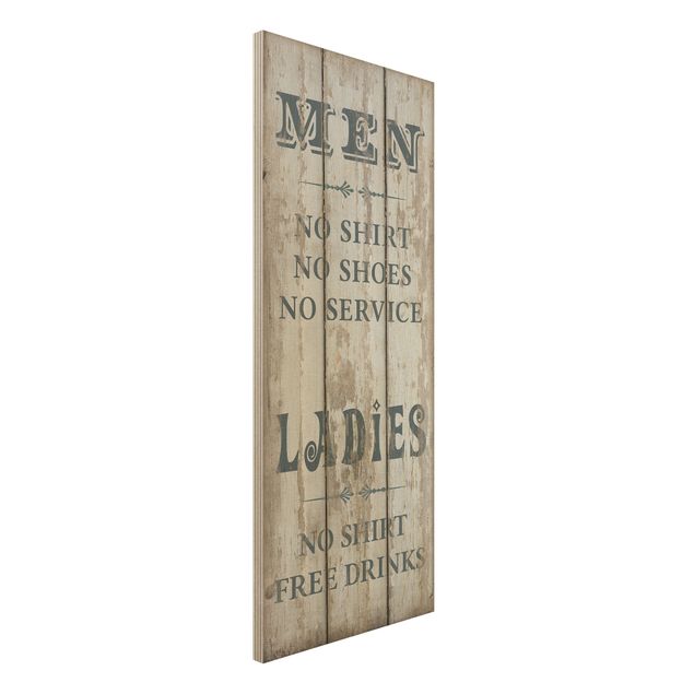 Prints på træ ordsprog No.RS181 Men and Ladies