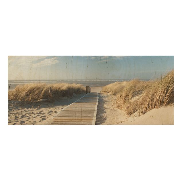 Prints på træ landskaber Baltic Sea Beach