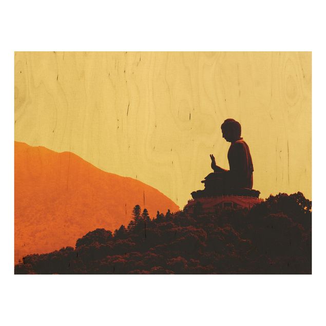 Prints på træ landskaber Resting Buddha