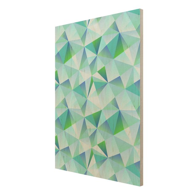 Prints på træ Vector Pattern Turquoise