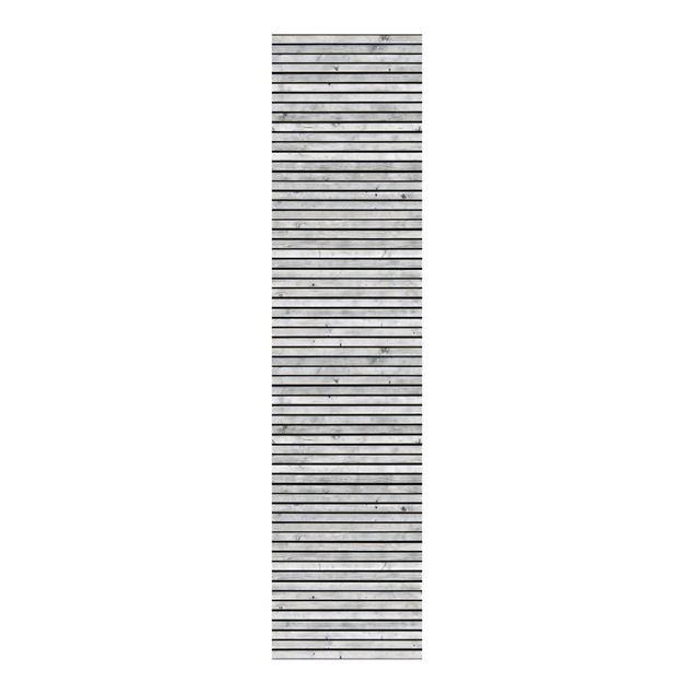 Panelgardiner mønstre Wooden Wall With Narrow Strips Black And White