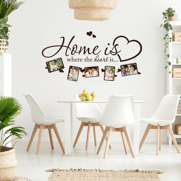 Wallstickers kære Home is where the heart is - Picture Frame