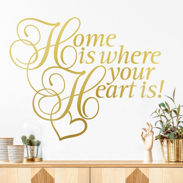 Wallstickers ordsprog Home is where the Heart is with heart