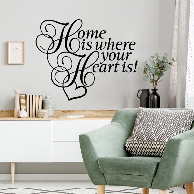 Wallstickers familie Home is where the Heart is with heart
