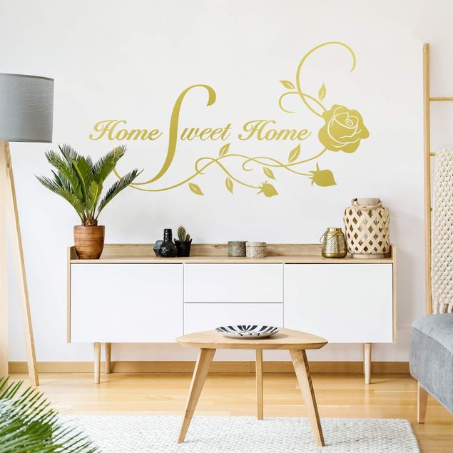 Wallstickers familie Home Sweet Home with Rose Tendril