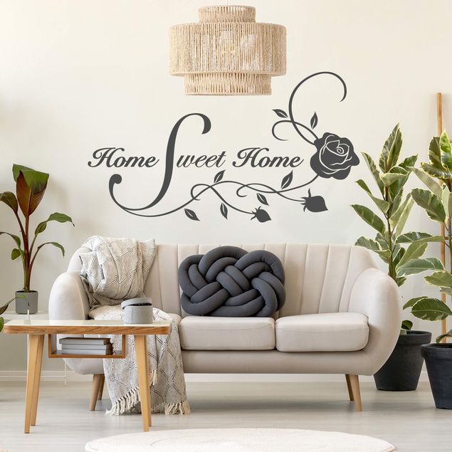Wallstickers i hjemmet Home Sweet Home with Rose Tendril