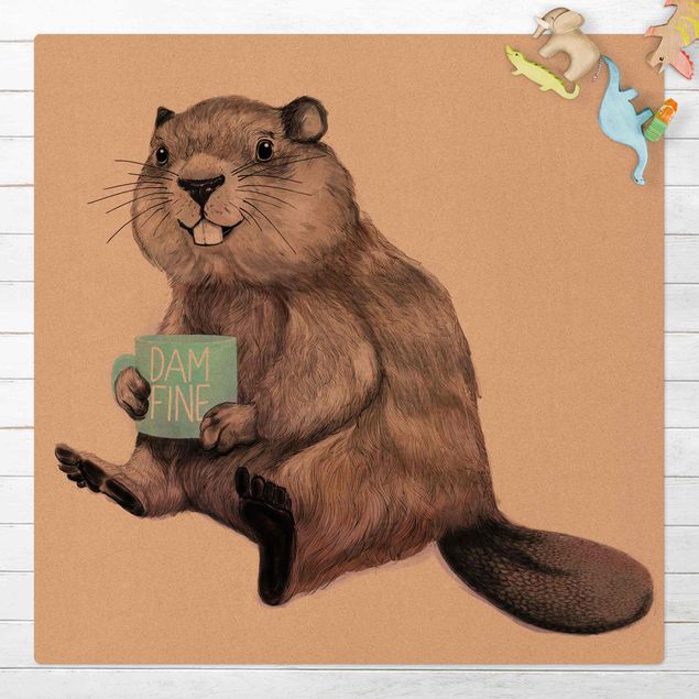køkken dekorationer Illustration Beaver Wit Coffee Mug