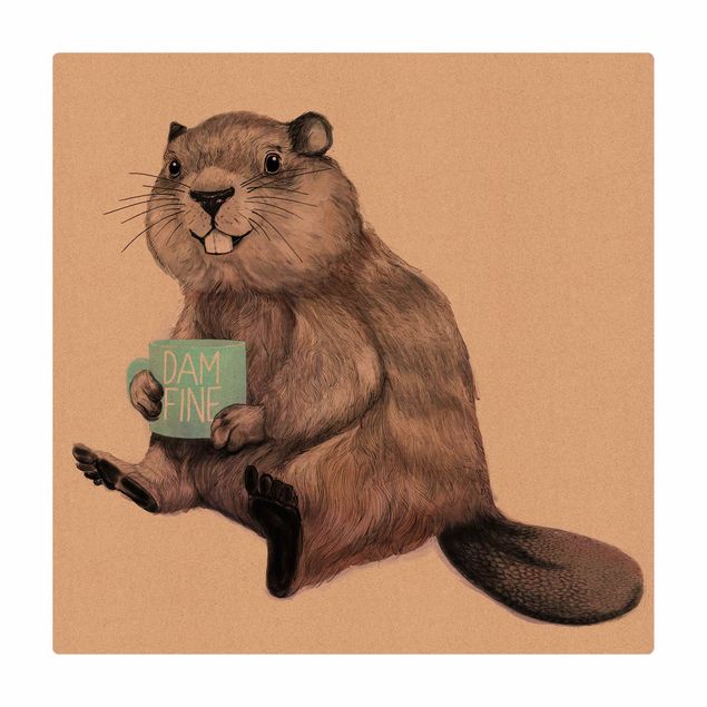Tæpper Illustration Beaver Wit Coffee Mug