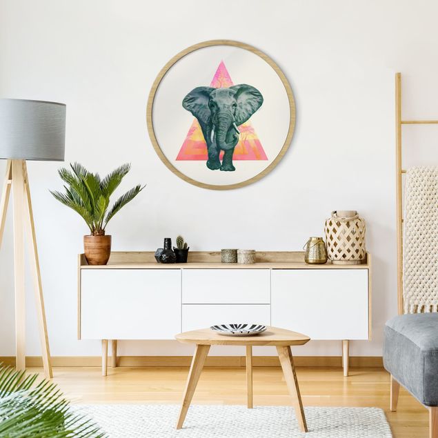 Billeder kunsttryk Illustration Elephant Triangle Drawing Background
