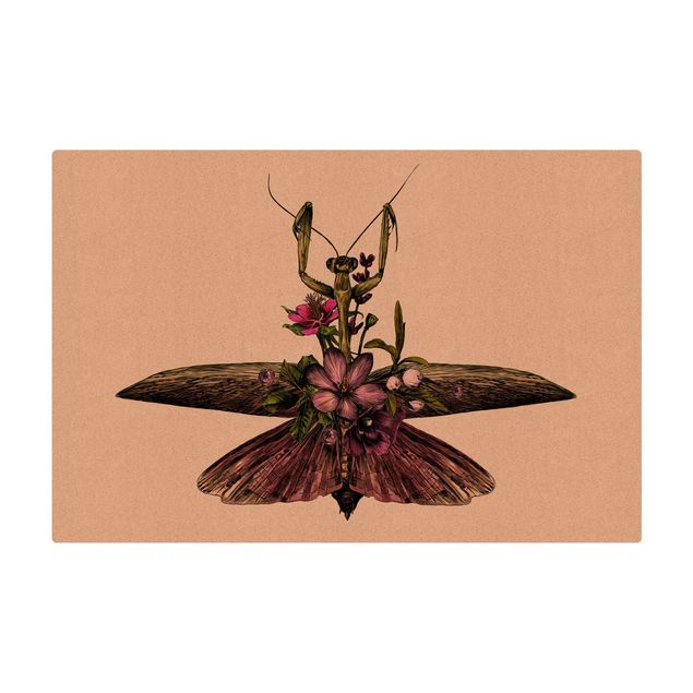 Kork-Teppich - Illustration florale Mantis - Querformat 3:2
