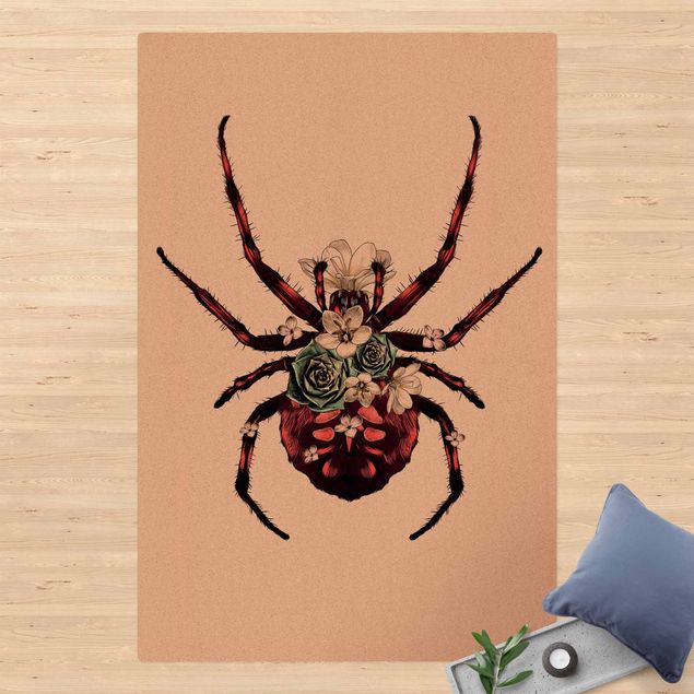 moderne tæppe Illustration Floral Spider