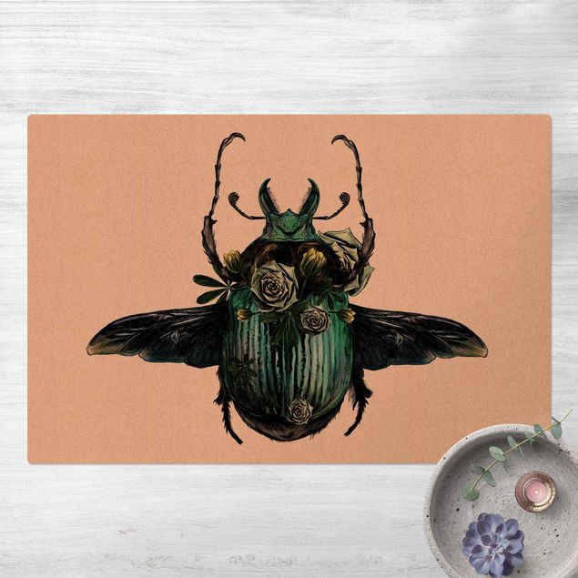 Kork måtter Illustration Floral Beetle