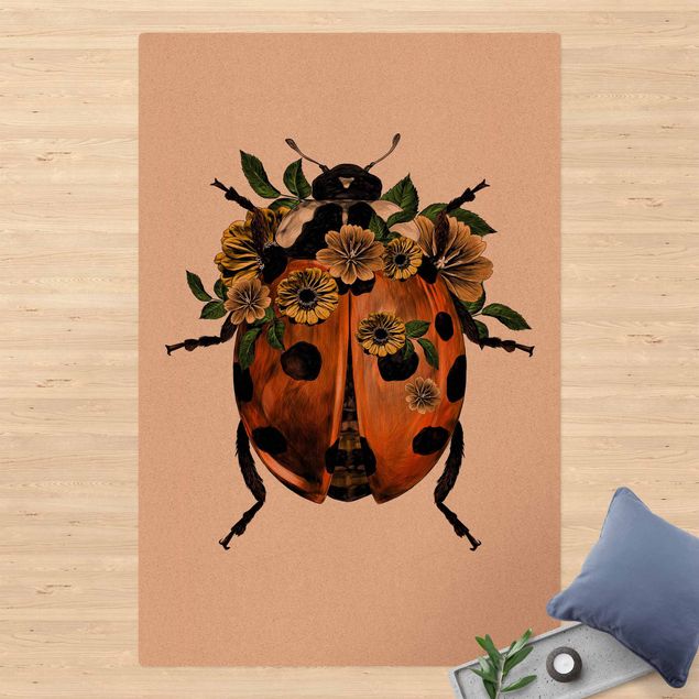 Moderne tæpper Illustration Floral Ladybird