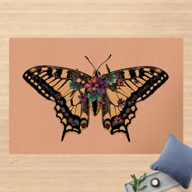 moderne tæppe Illustration Floral Swallowtail