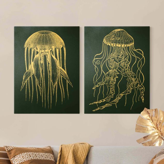 Billeder landskaber Illustration Jellyfish Duo