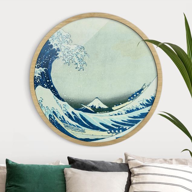 Indrammede plakater strande Katsushika Hokusai - The Great Wave At Kanagawa