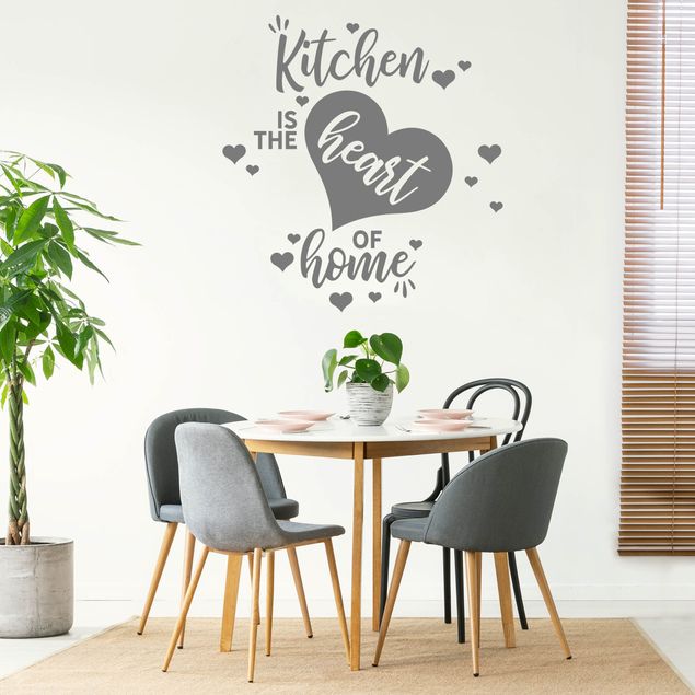 Wallstickers ordsprog Kitchen Is The Heart Of Home