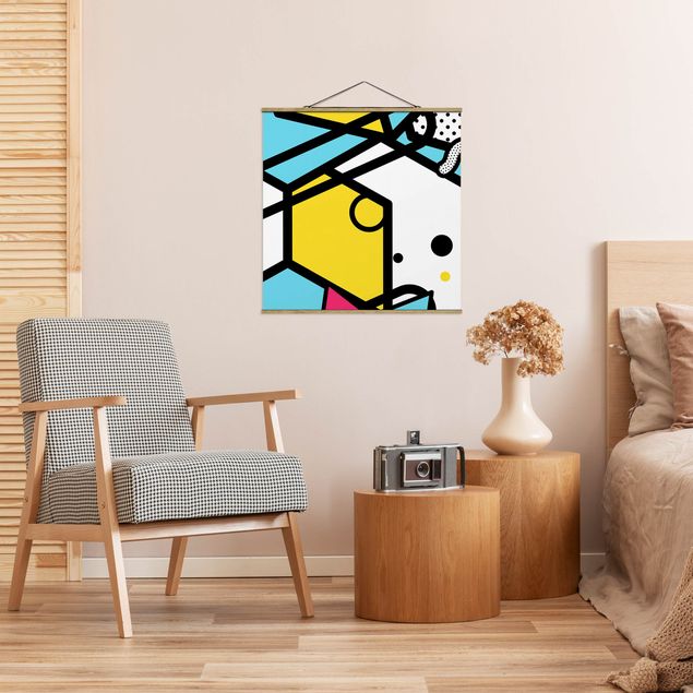 Billeder moderne Composition Neo Memphis Yellow And Blue