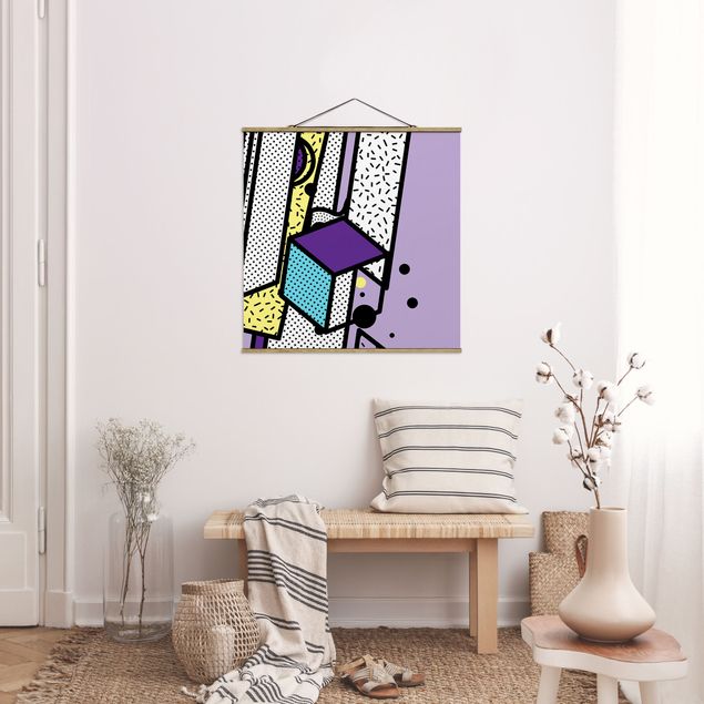 Billeder moderne Composition Neo Memphis Purple And Yellow