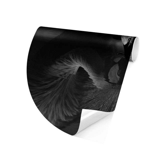 Moderne tapet Crowned Crane Bow Black And White