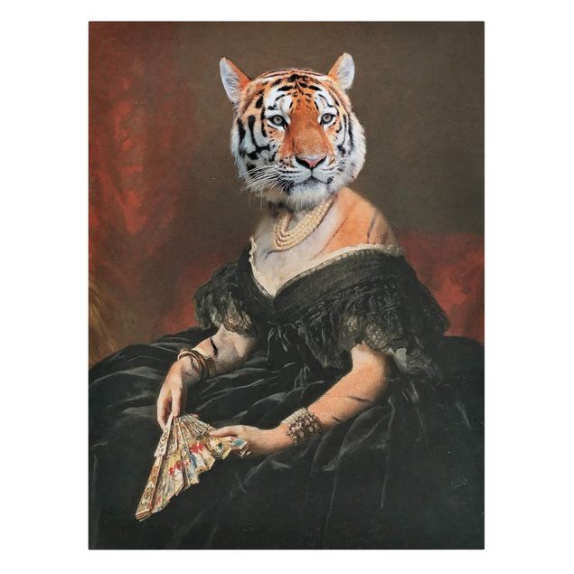 Billeder på lærred vintage Lady Tiger