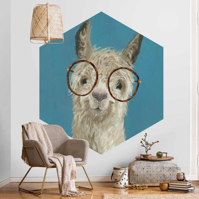 Moderne tapet Lama With Glasses I