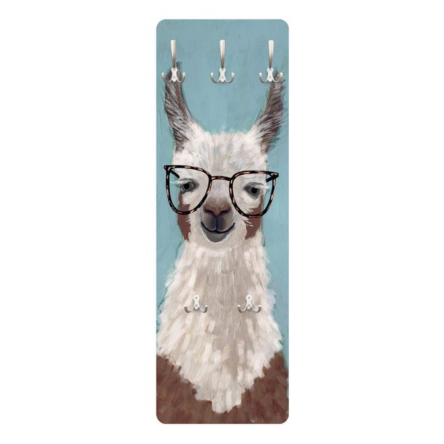 Knagerækker blå Lama With Glasses II