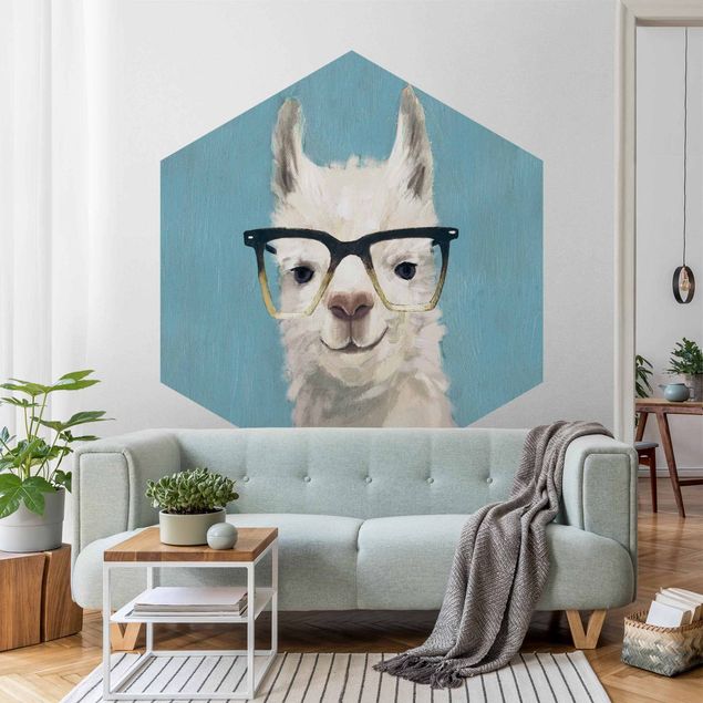 Moderne tapet Lama With Glasses IV