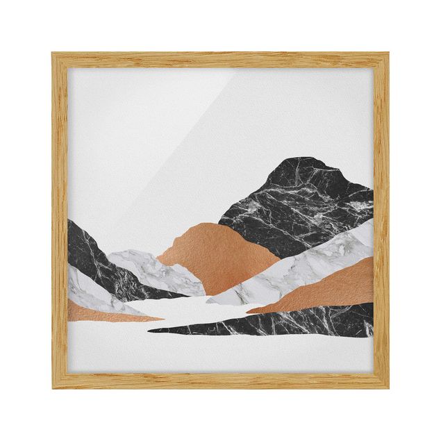 Indrammede plakater landskaber Landscape In Marble And Copper II